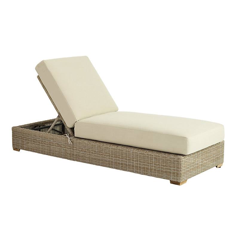 Navio Chaise Replacement Cushion Set Canvas White Sunbrella - Ballard Designs