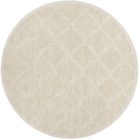 Blankenship Geometric Handmade Wool Beige Area Rug Charlton Home Rug Size: Round 9&9x22