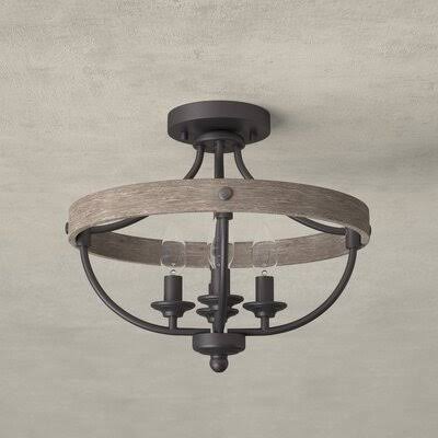 Kowalski 4 - Light 15.25&& Chandelier Style Geometric Semi Flush Mount Fixture Finish: Graphite