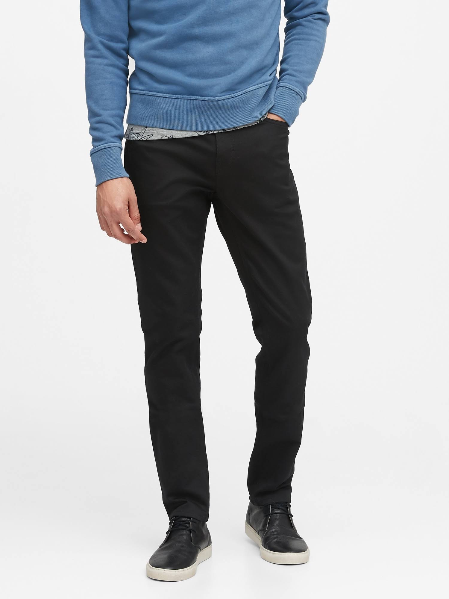 Banana Republic Men's Slim Traveler Pant Stay Black Size 38W 30L