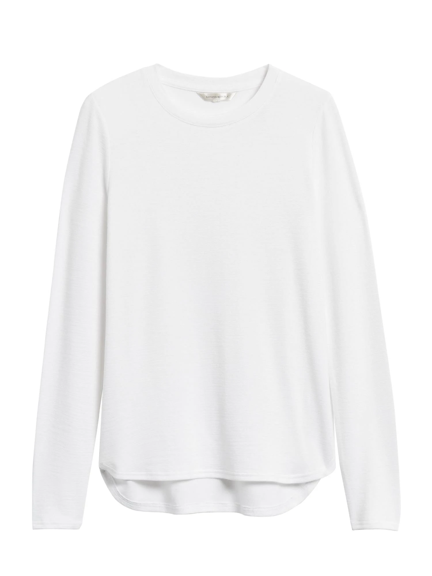 Banana Republic Women's Luxespun Long-Sleeve T-Shirt White Size Xs