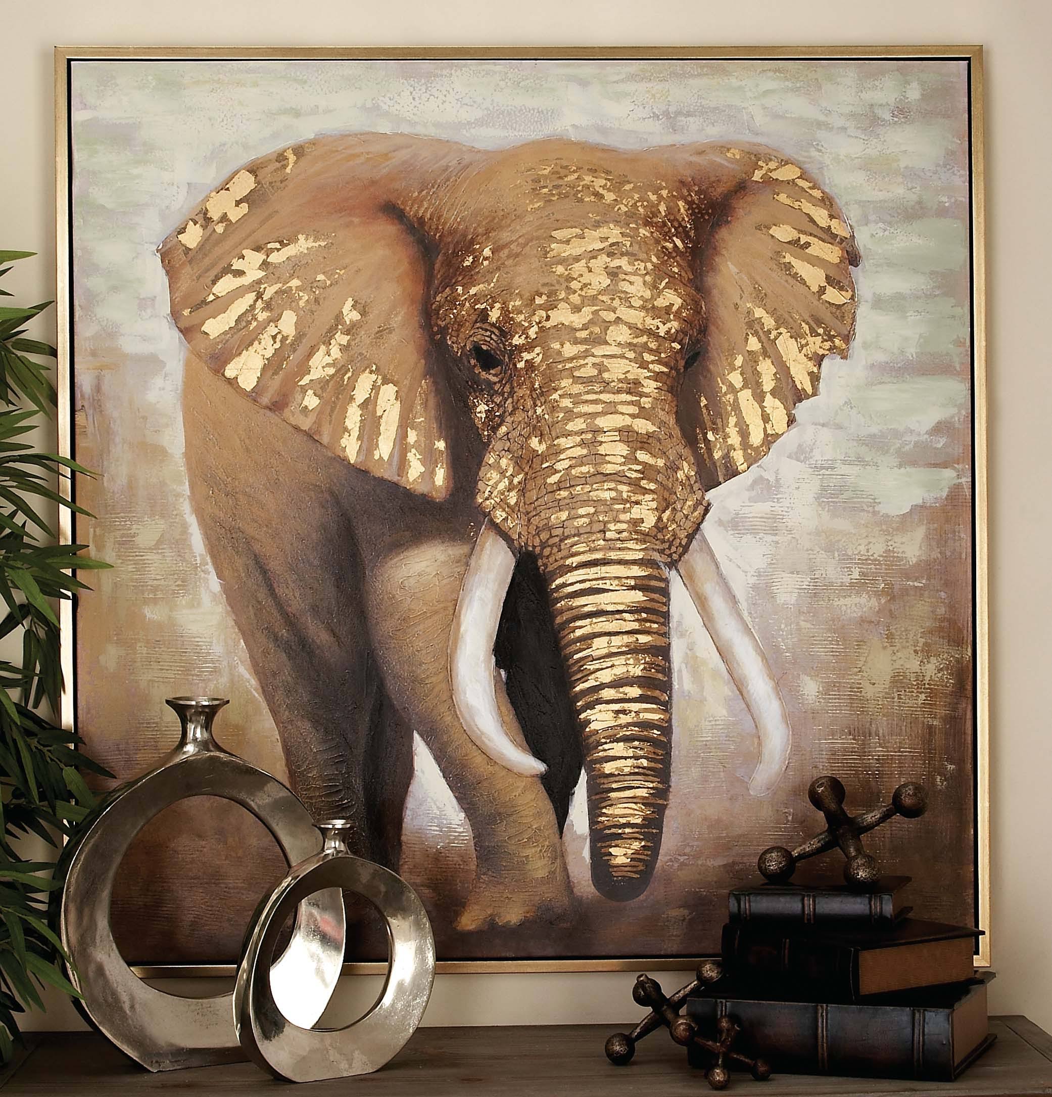 43961 Appealing Elephant Framed Canvas Art