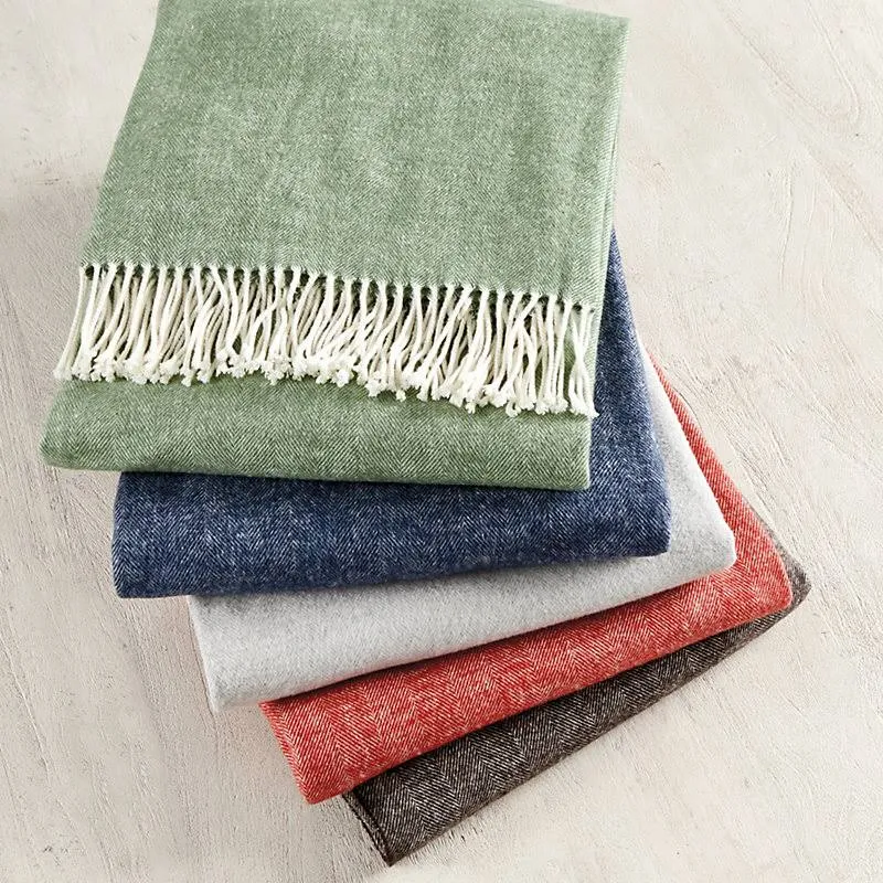 Classic Herringbone Throw Lemongrass - Ballard Designs