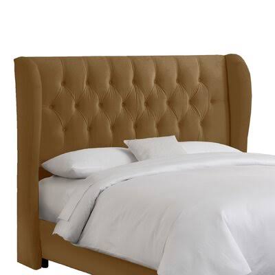 Kalvin Diamond Upholstered Wingback Headboard Birch Lane Size: California King, Upholstery: Mystere Moccasin