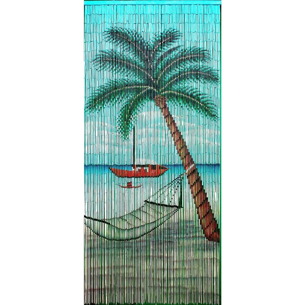 Bamboo54 Hammock Beach Scene Curtain