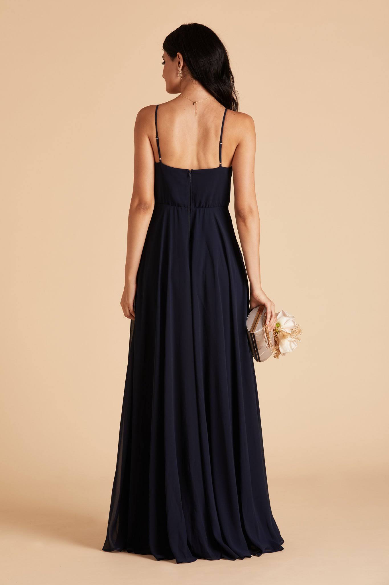 Birdy Grey Kaia Chiffon Bridesmaid Dress in Navy XL / Navy