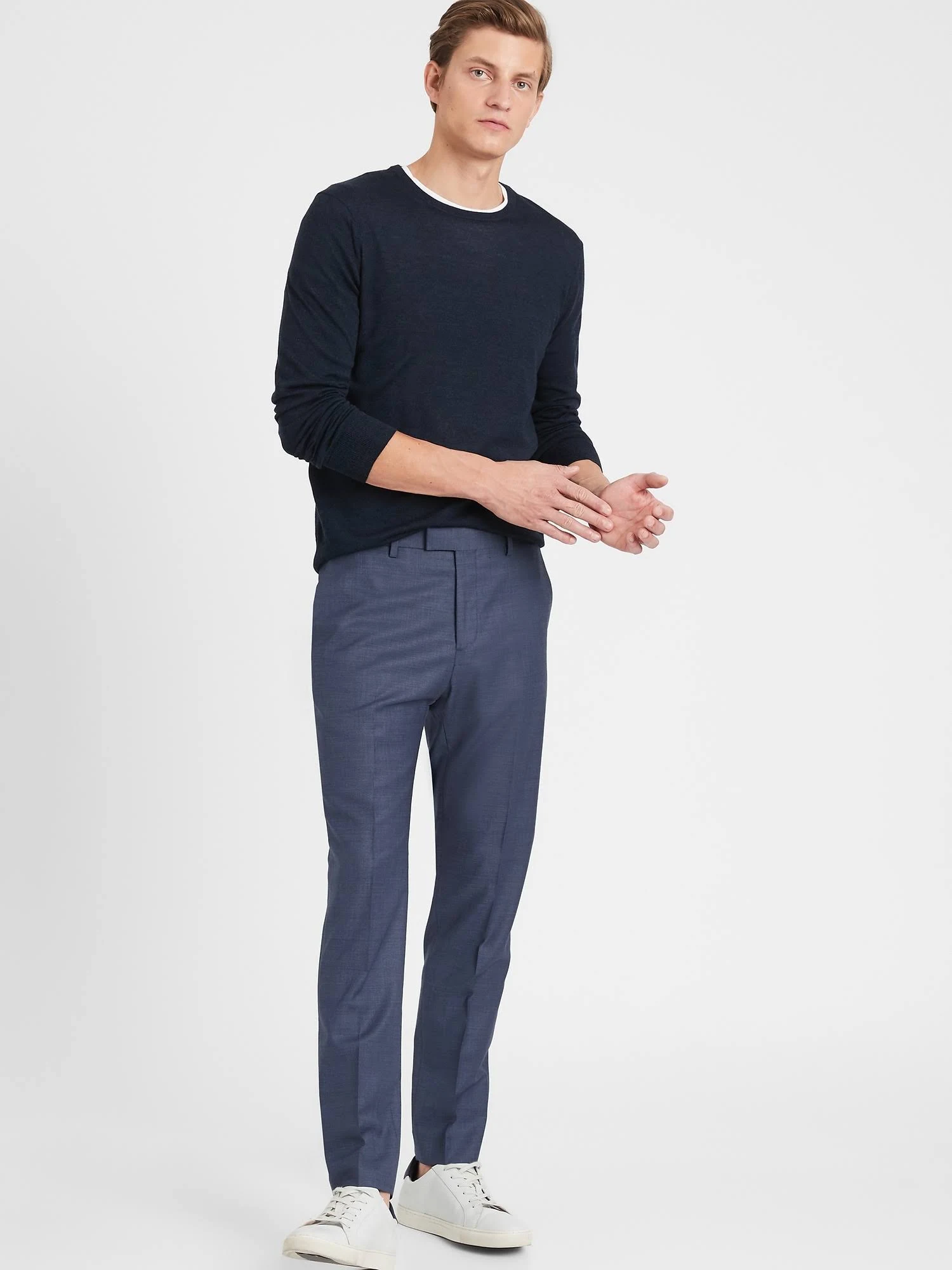 Banana Republic Men's Extra-Slim Italian Wool Suit Pant Comet Blue Tall Size 32W 36L