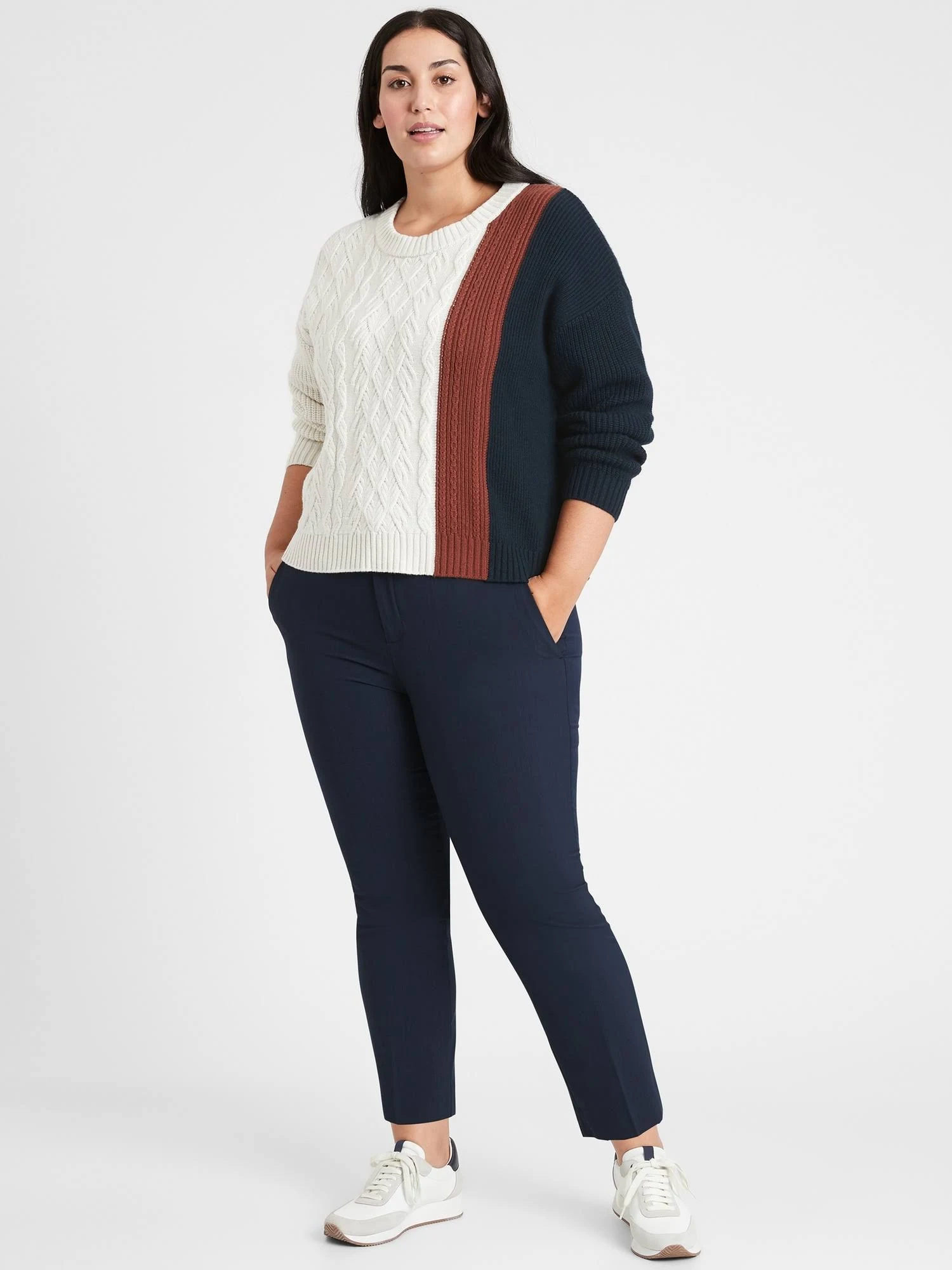 Banana Republic Women's Avery Straight-Fit Washable Wool-Blend Ankle Pant Navy Size 4 Short