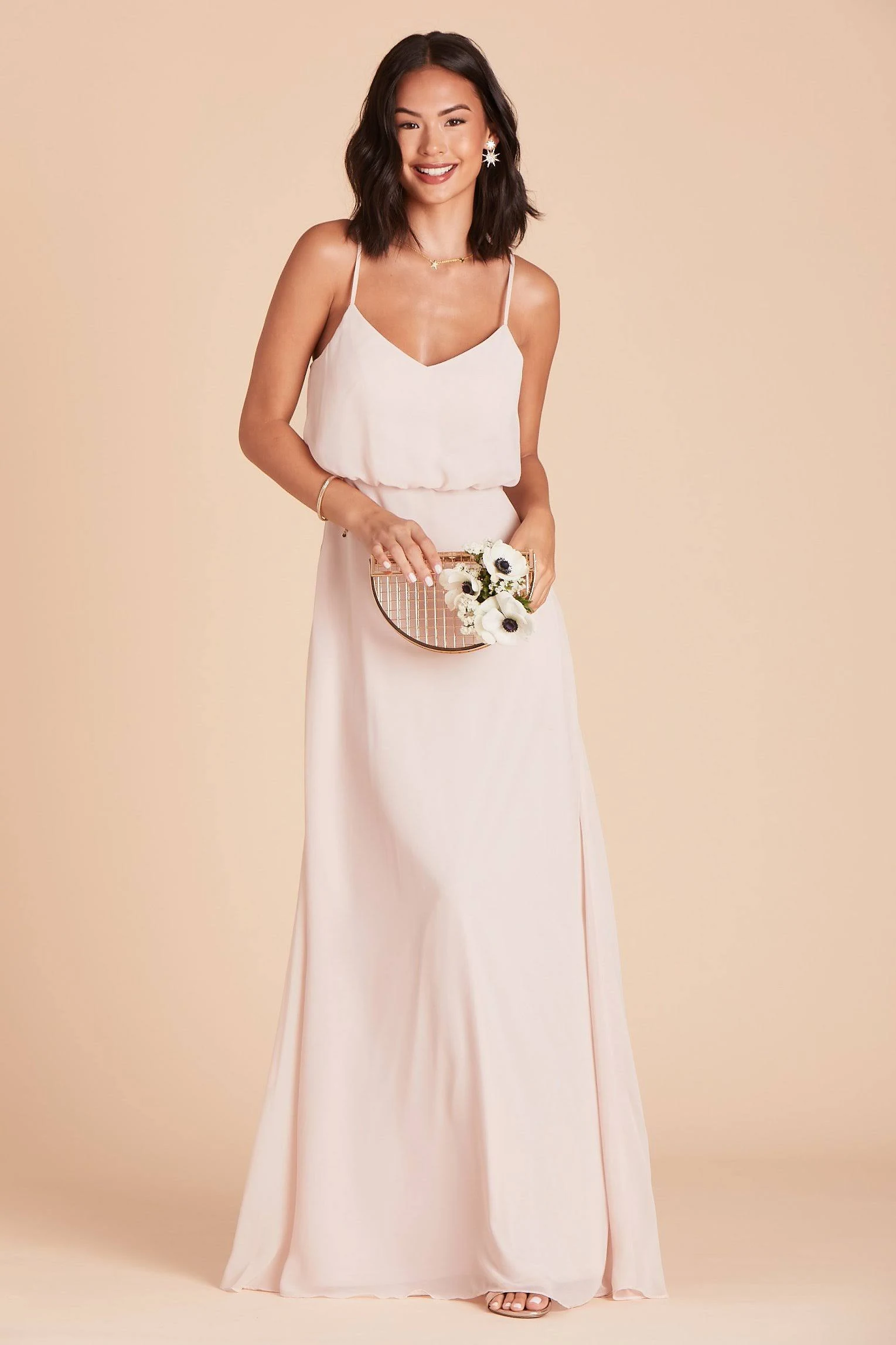 Gwennie Chiffon Bridesmaid Dress in Pale Blush XXL / Pale Blush