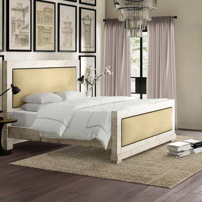 Lockridge Upholstered Bed Color: Distressed White, Mattress Size: King