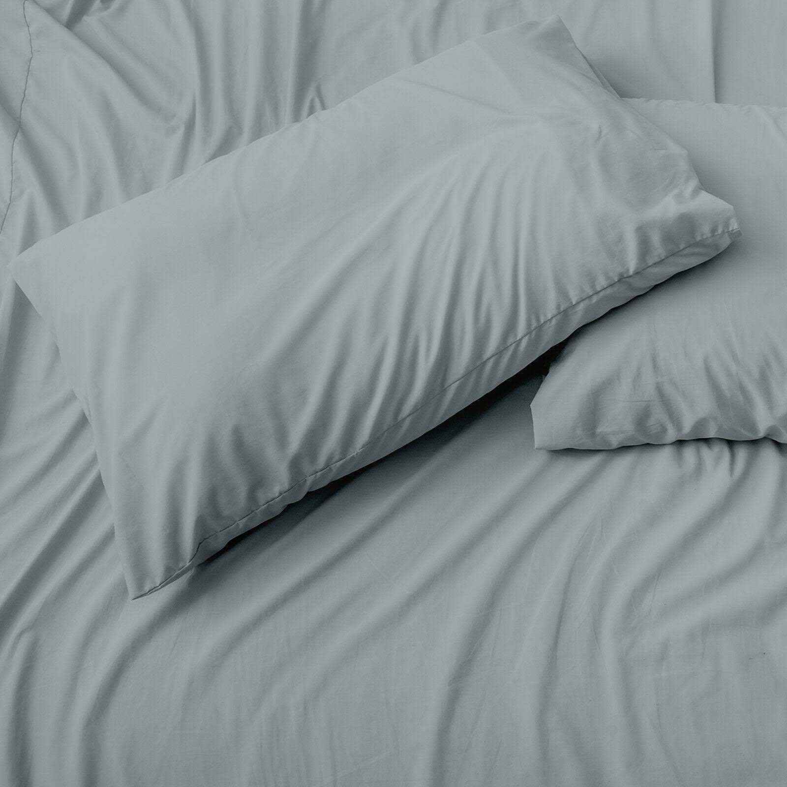 mbrystore Luxury Stay Cool 1800 Count Bed Sheet Set Bamboo Feel Deep Pocket (Silver - Queen)