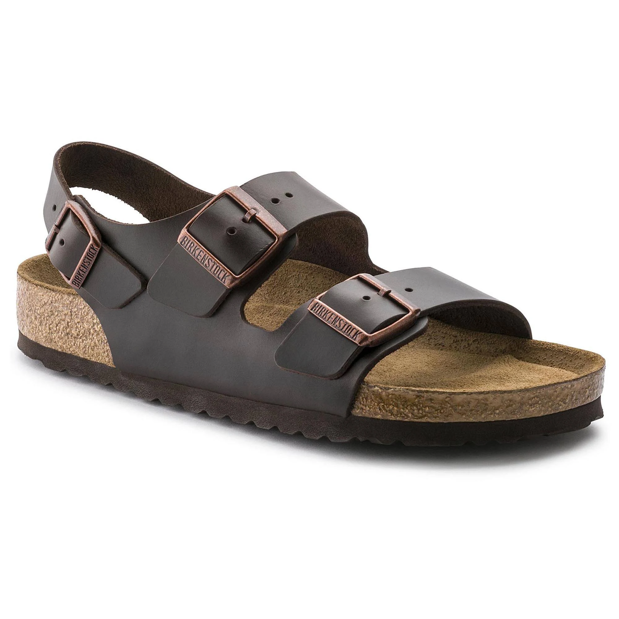 Birkenstock Milano Soft Footbed Sandal - 39 - Brown Amalfi Leather
