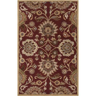Arden Floral Handmade Tufted Wool Burgundy Area Rug Birch LANE? Rug Size: Rectangle 6& x 9&