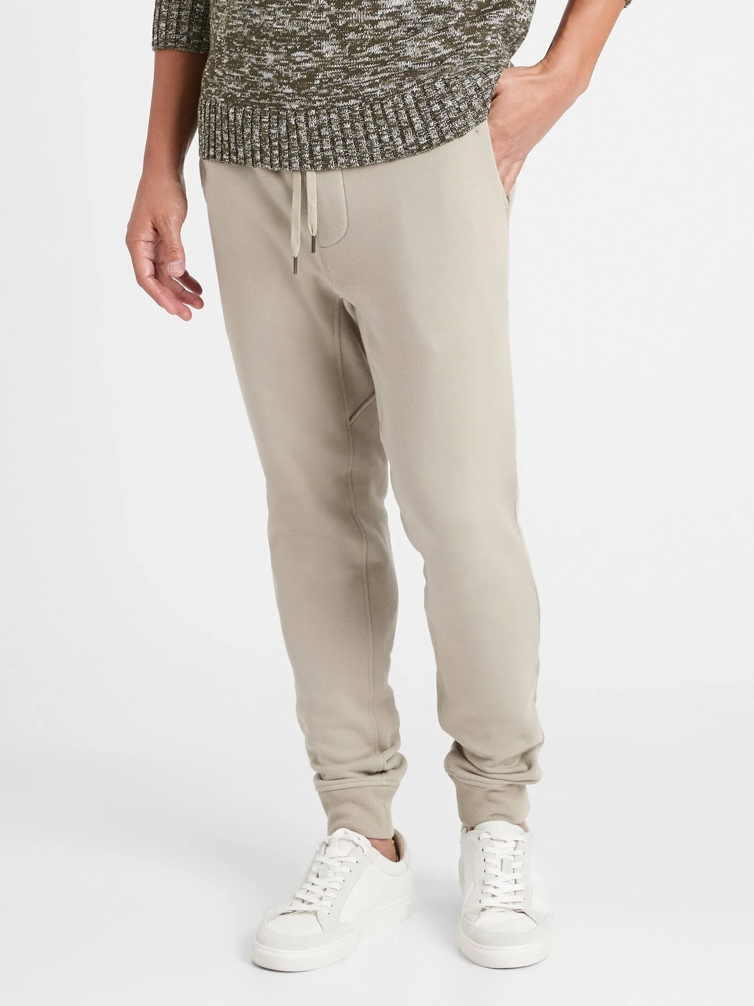 Banana Republic Men's French Terry Jogger Faded Khaki Tall Size XXL