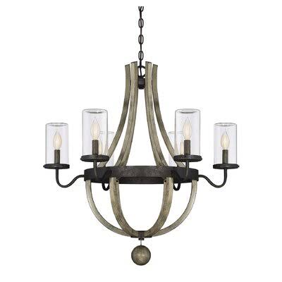 Mallie Brown 6 - Bulb 30.5x22 H Outdoor Chandelier