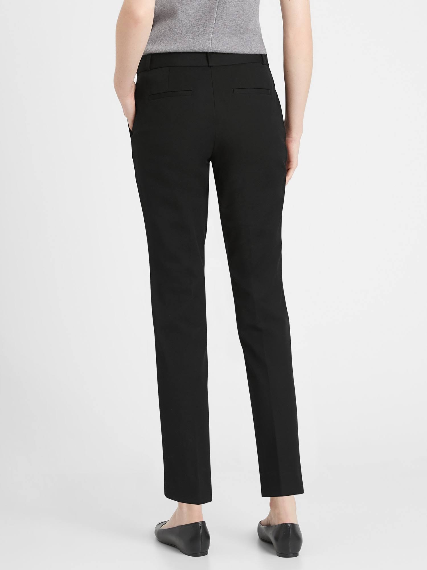 Banana Republic Women's Ryan Slim Straight-Fit Washable Bi-Stretch Pant Black Size 6 Regular
