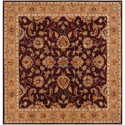 Arden Oriental Handmade Tufted Wool Burgundy Area Rug Birch Lane Rug Size: Square 8&