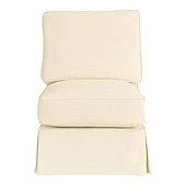 Davenport Armless Club Chair Slipcover Only - stocked Twill Indigo - Ballard Designs
