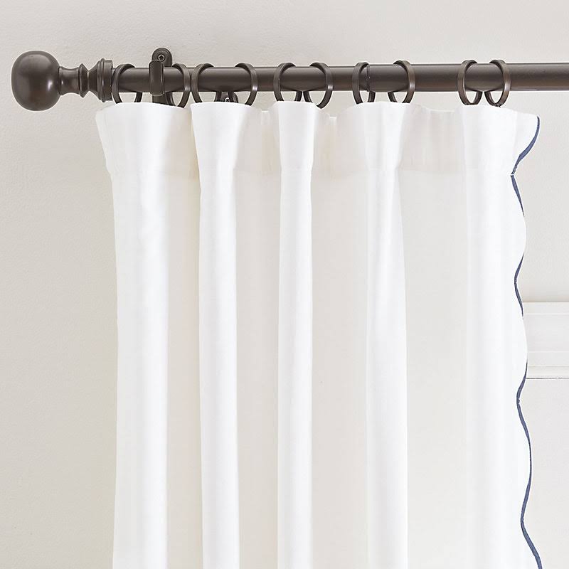 Set of 2 Emma Scalloped Drapery Panels White 96x22 - Ballard Designs