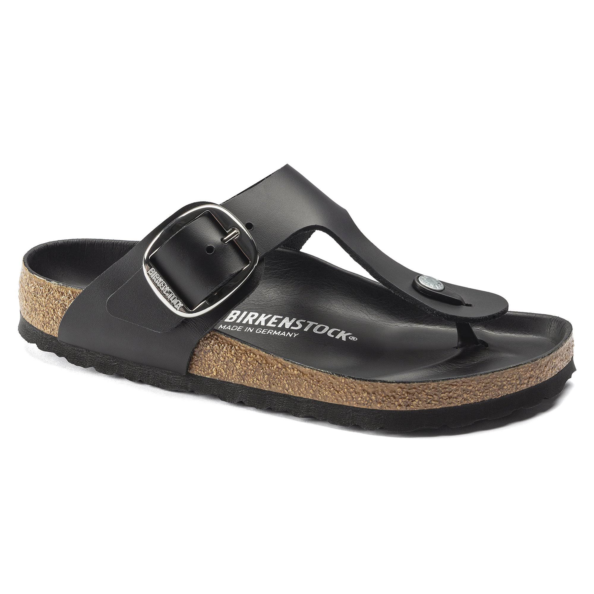 Birkenstock Gizeh Big Buckle Leather Women's Sandals Black