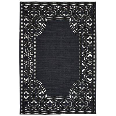 Salerno Intricate Border Black/Ivory Indoor/Outdoor Area Rug Charlton Home Rug Size: Rectangle 6&7x22 x 9&6x22