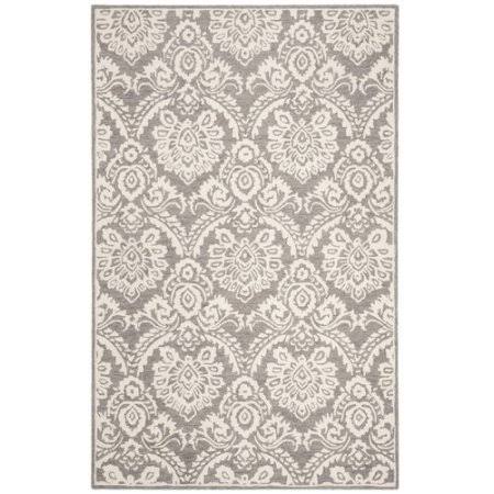 Amaris Damask Handwoven Wool Gray/Ivory Area Rug Birch LANE? Rug Size: Rectangular 8& x 10&
