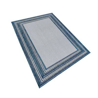 Highland Dunes Desantiago Navy/Gray Indoor/Outdoor Area Rug, Size: Rectangle 4&10 inch x 7&6 inch
