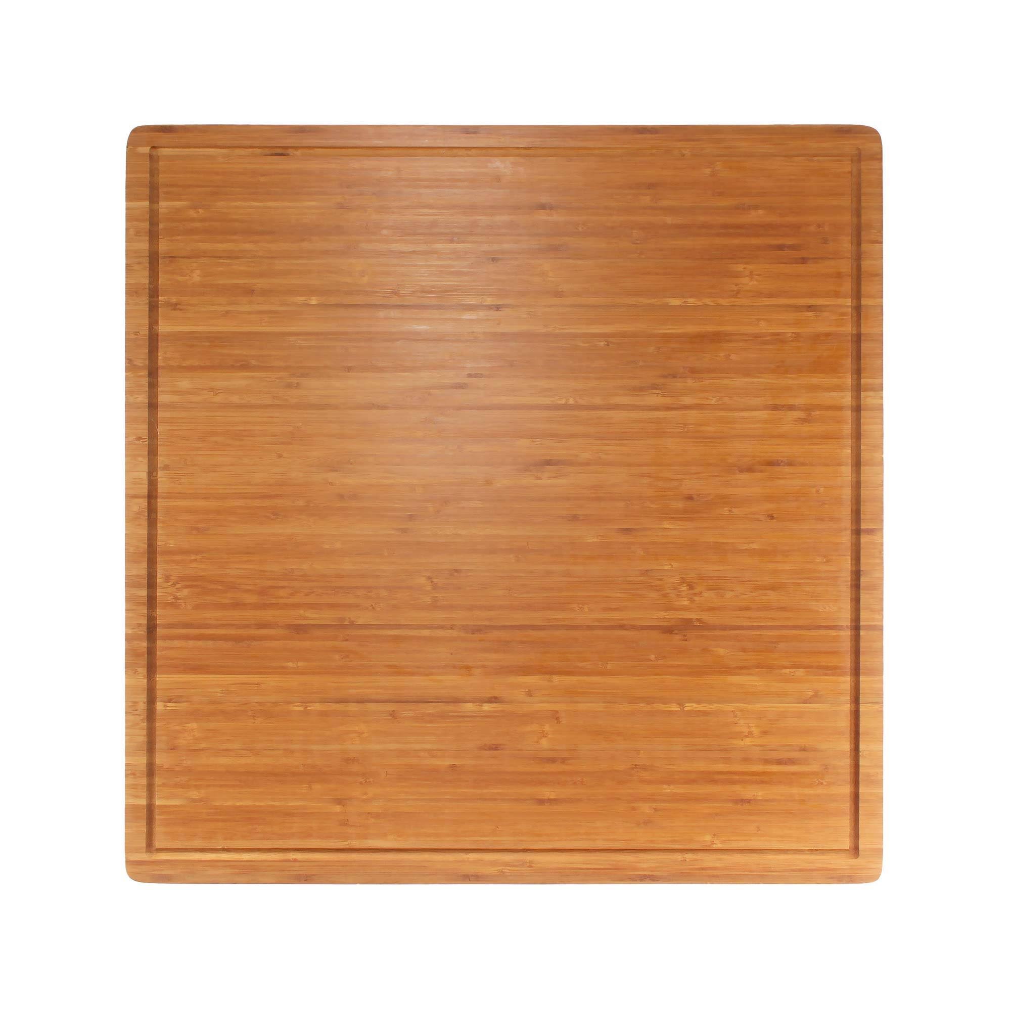 BambooMN Bamboo Burner Cover Cutting Board - 3 Ply - Extra Large Square - Grooved/Flat (24 inch x 24 inch x 0.75 inch) - 1 Piece