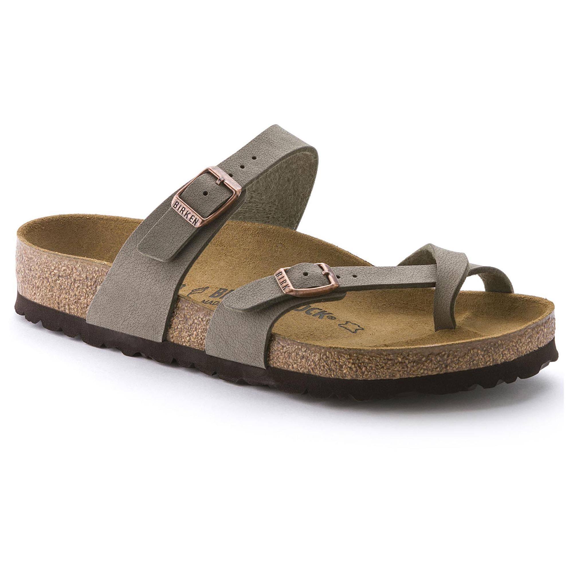 BIRKENSTOCK Mayari Birko-Flor Nubuck Stone Thong Sandals