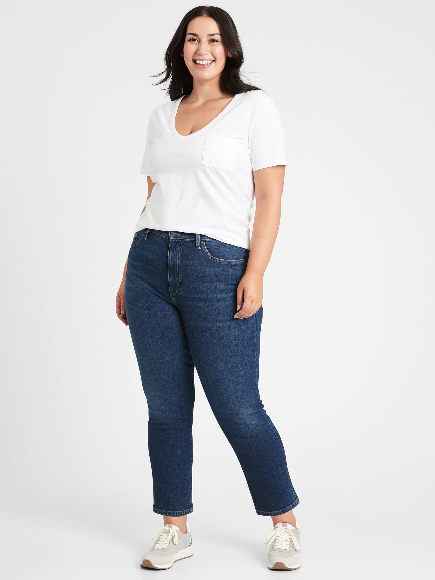 Banana Republic Women's High-Rise Straight Jean Medium Wash Size 26 Regular