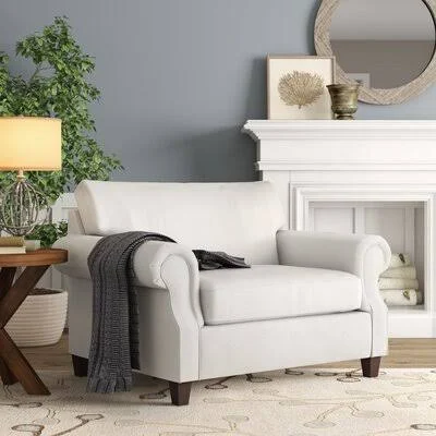 Saanvi 57x22 Wide Cotton Armchair Upholstery: Spinnsol Natural