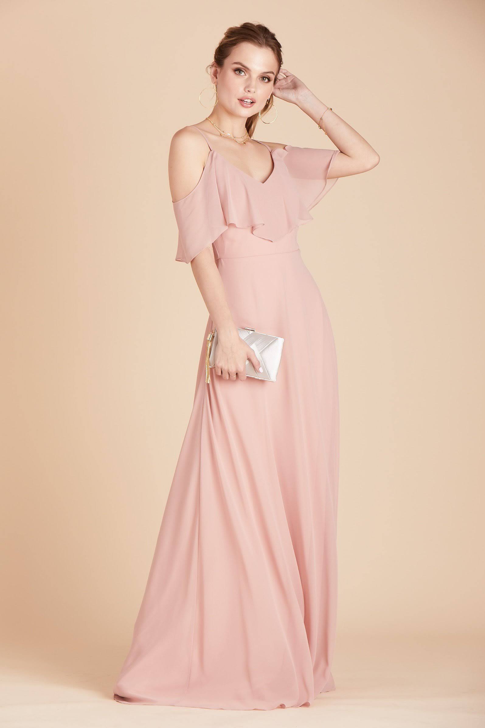 Birdy Grey Jane Convertible Chiffon Bridesmaid Dress in Dusty Rose XL / Dusty Rose / No Slit