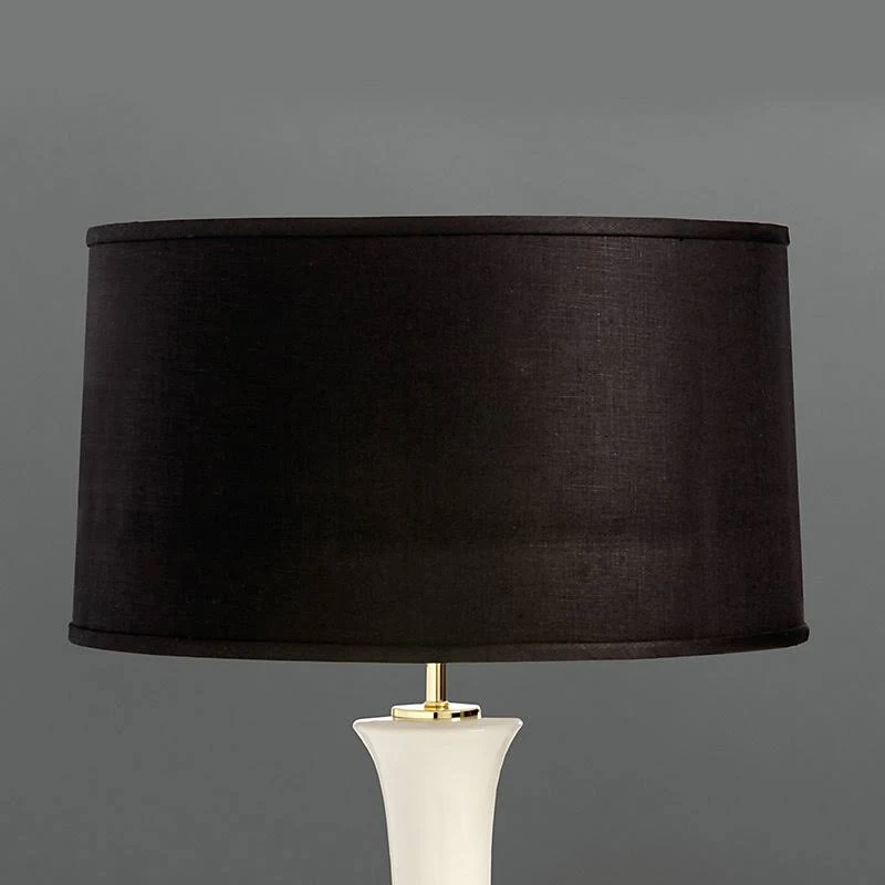 Couture Modern Drum Shade White Linen 17x22 - Ballard Designs