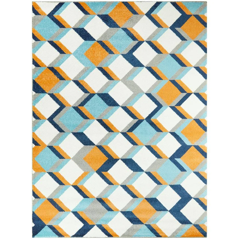 Balta Riley Geometric Blue 8 ft. x 10 ft. Area Rug