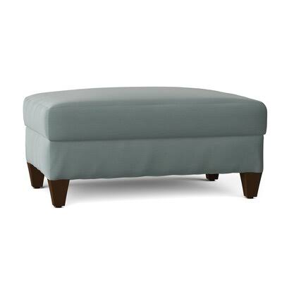 Birch Lane Fairchild 44x22 Rectangle Standard Slipcovered Ottoman Body Fabric: Sunbrella Canvas Spa