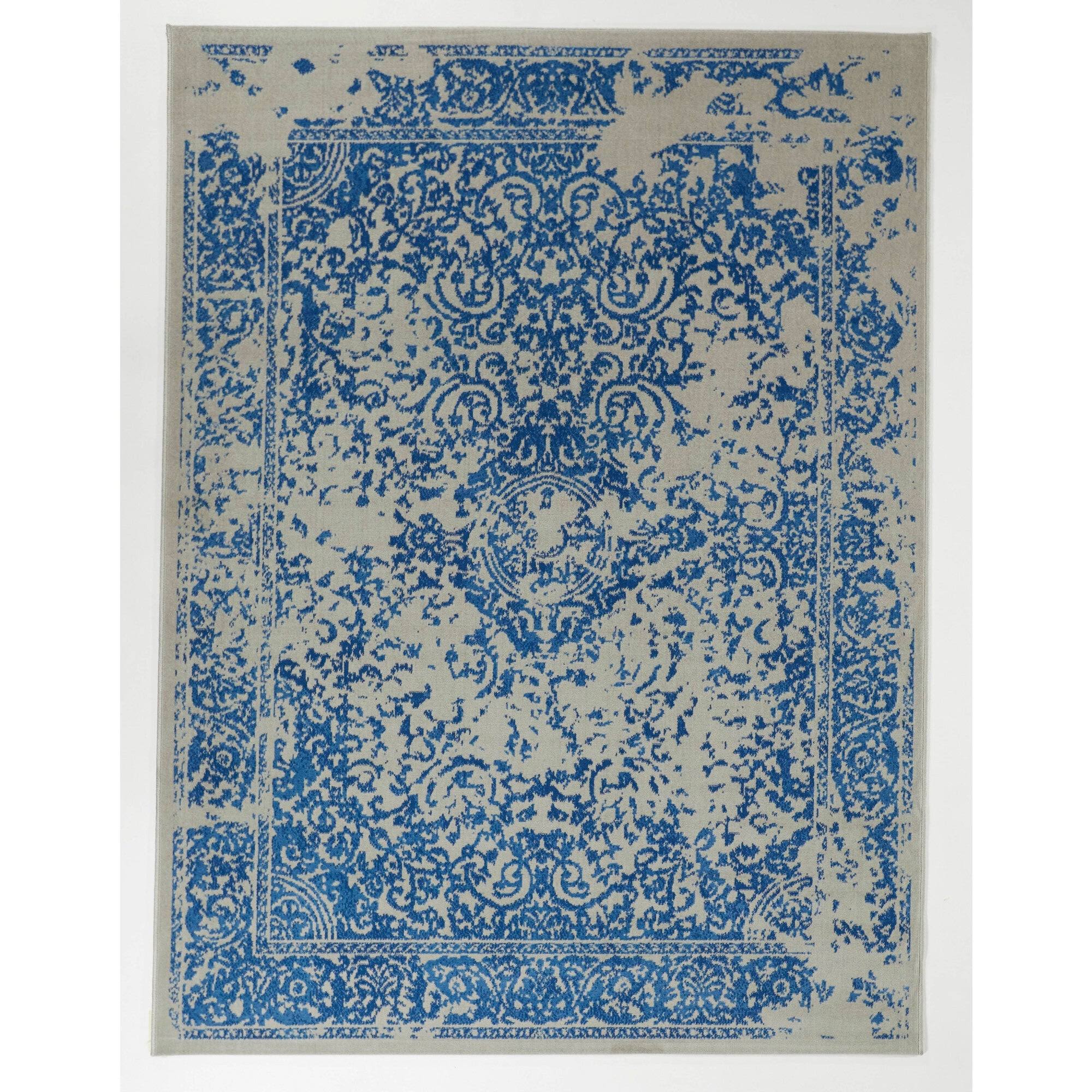 BALTA Inaya Blue 5 ft. x 7 ft. Indoor/Outdoor Area Rug