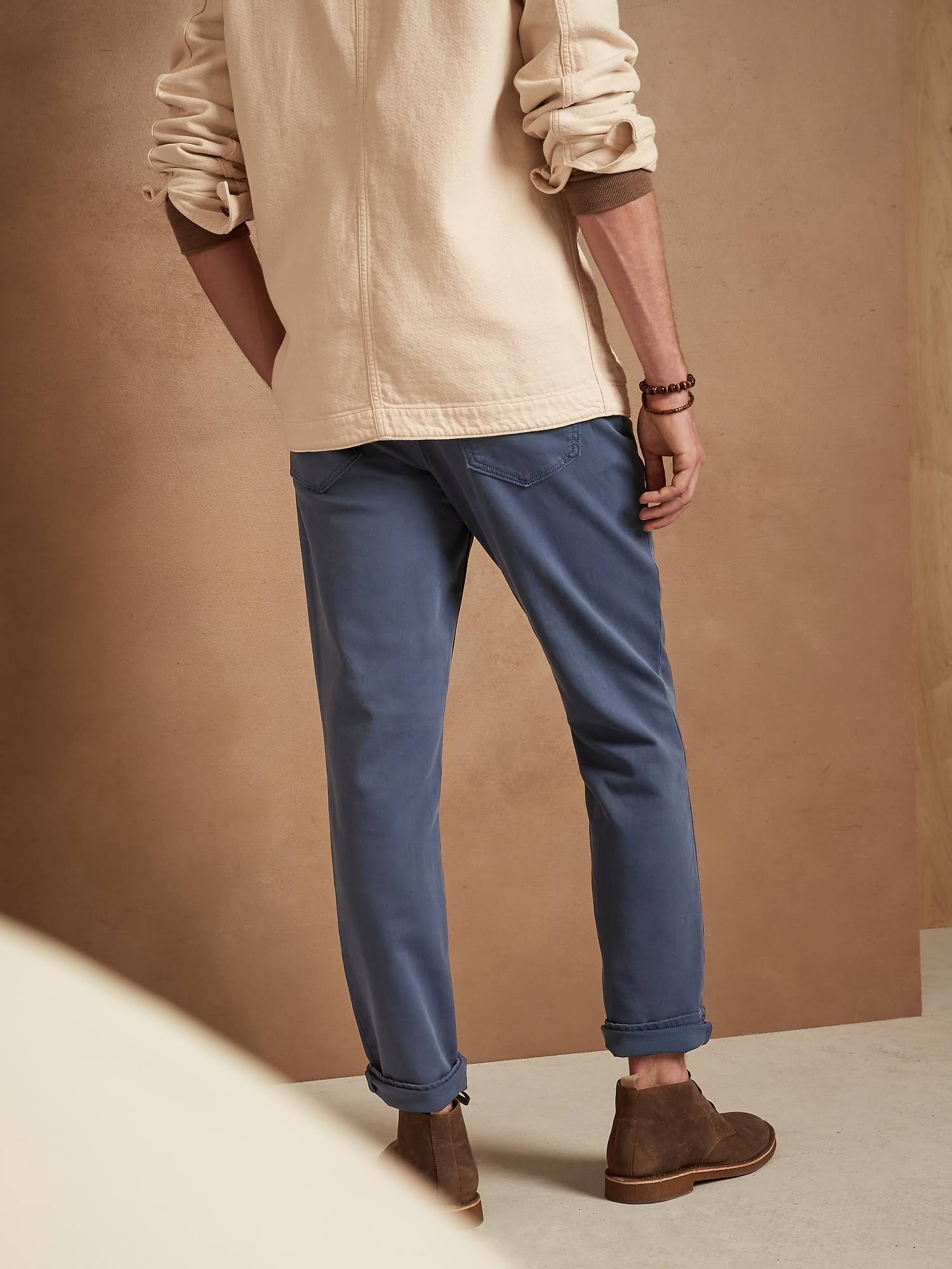Banana Republic Men's Slim Traveler Pant Sullivan Blue Size 33W 30L