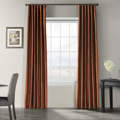Sagunto Synthetic Room Darkening Thermal Rod Pocket Single Curtain Panel Size per Panel: 50x22 W x 108x22 L, Curtain Color: Copp
