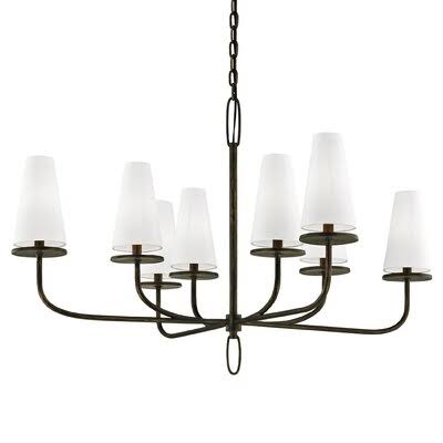 Oatman 8 - Light Shaded Classic / Traditional Chandelier Union Rustic Finish: Bronze