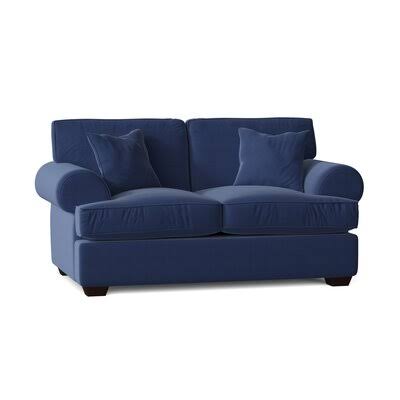 Workington 67x22 Rolled Arm Loveseat Body Fabric: Spinnsol Navy