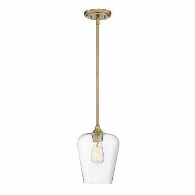 Mercury Row Hickerson 1-Light Bell Pendant Finish: Warm Brass