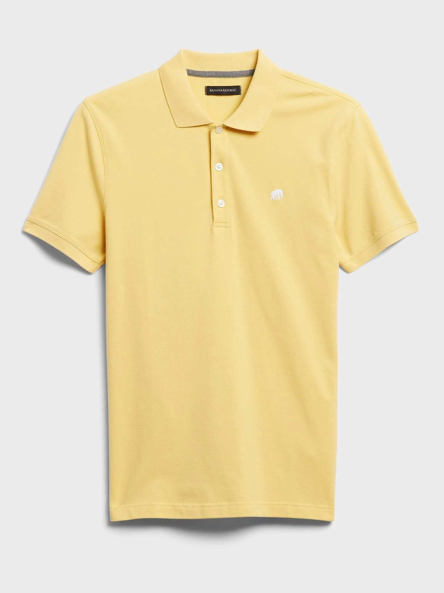 Banana Republic Men's Slim Signature Pique Polo Shirt Yellow Noon Size XXL