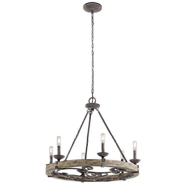 Yasmin 6-Light Candle Style Wagon Wheel Chandelier
