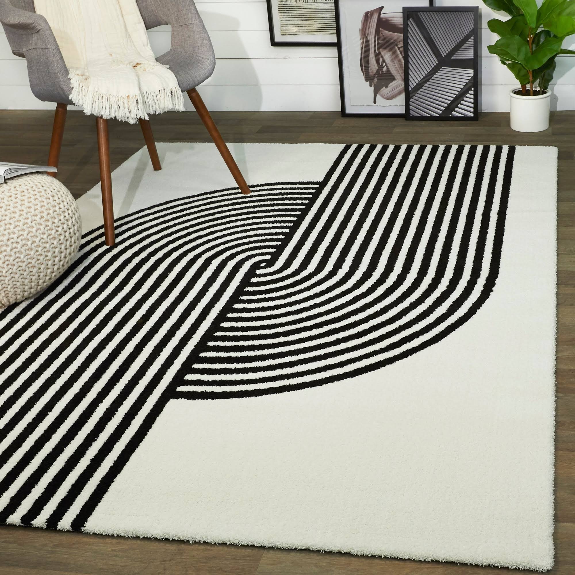 BALTA Anscombe White 8 ft. x 10 ft. Art Deco Area Rug