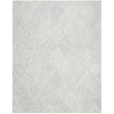 Deane Geometric Handmade Tufted Wool Silver Area Rug Birch Lane Rug Size: Rectangle 8& x 10&