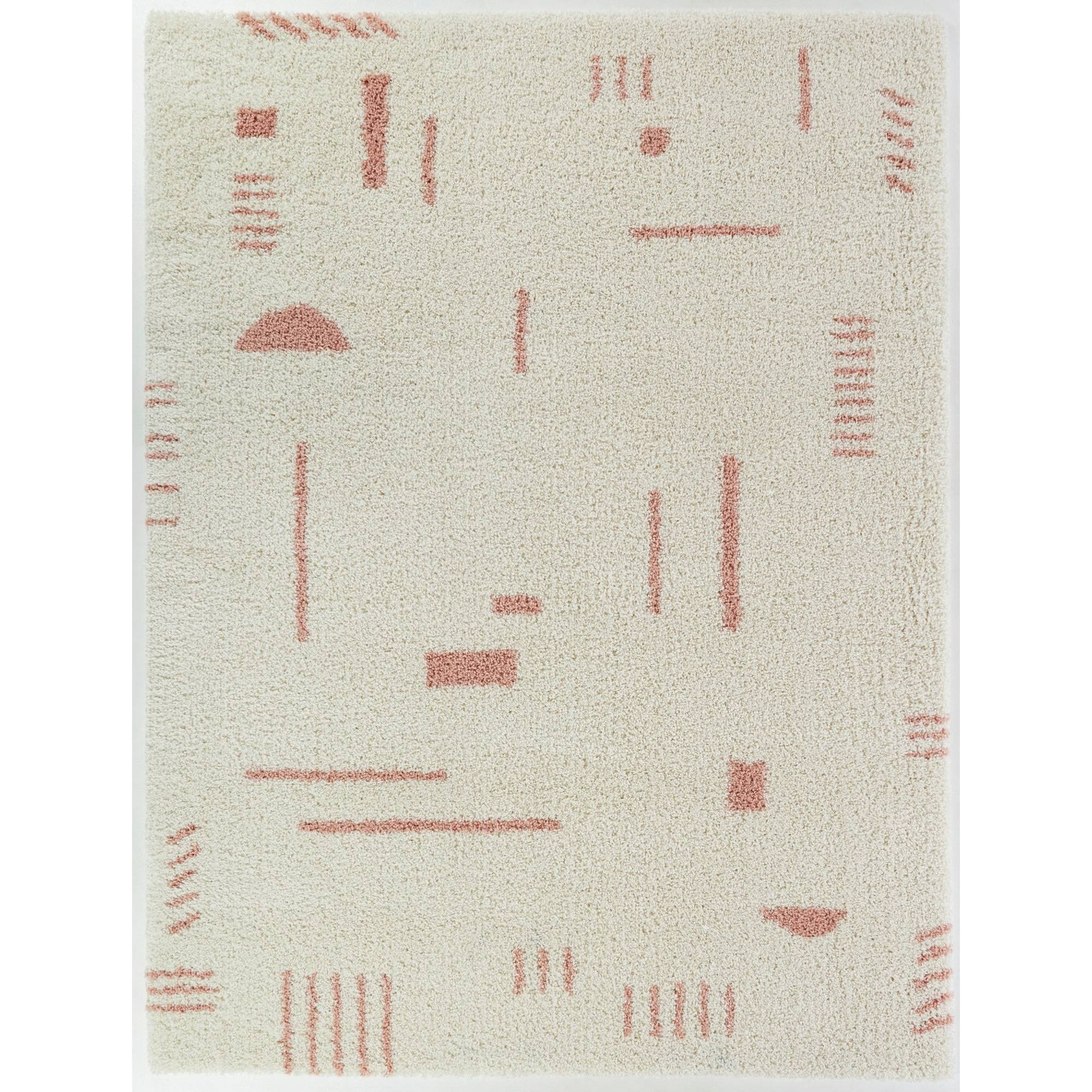 BALTA Rupa White/Pink 9 ft. x 12 ft. Modern Shag Area Rug