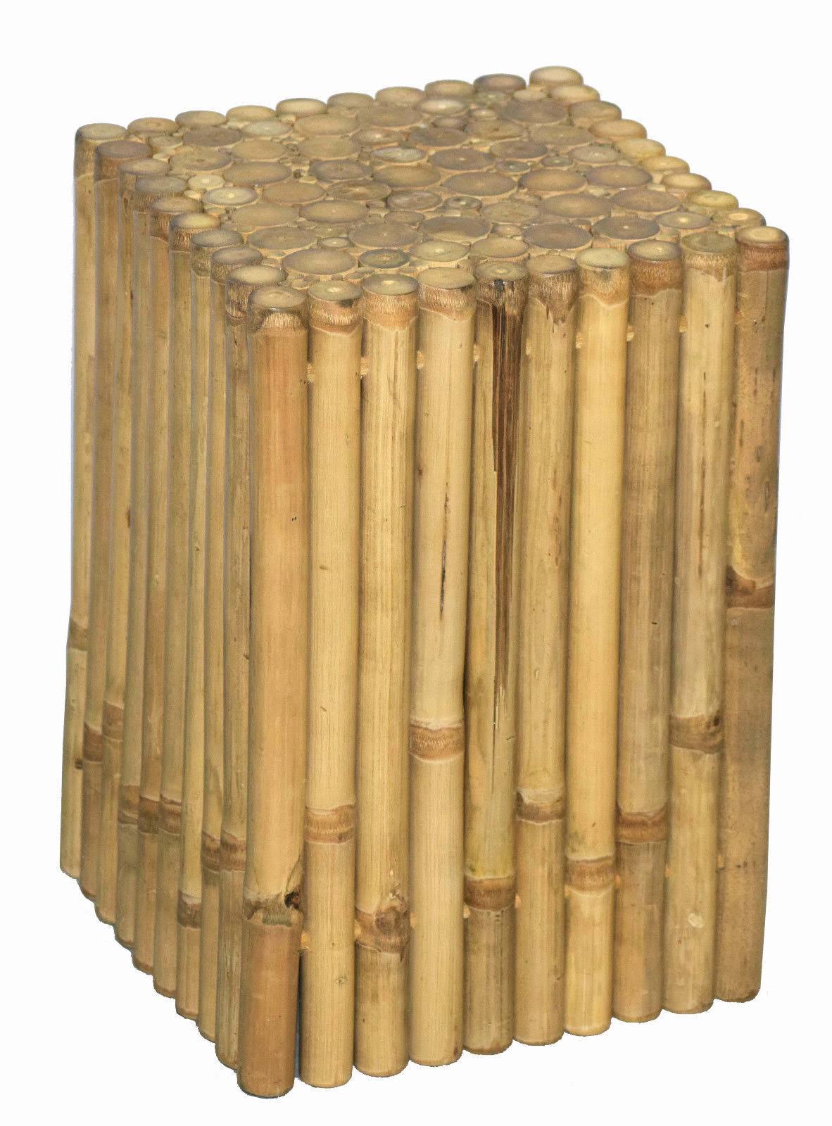 Bamboo54 Rustic Square Bamboo Side Table / Stool
