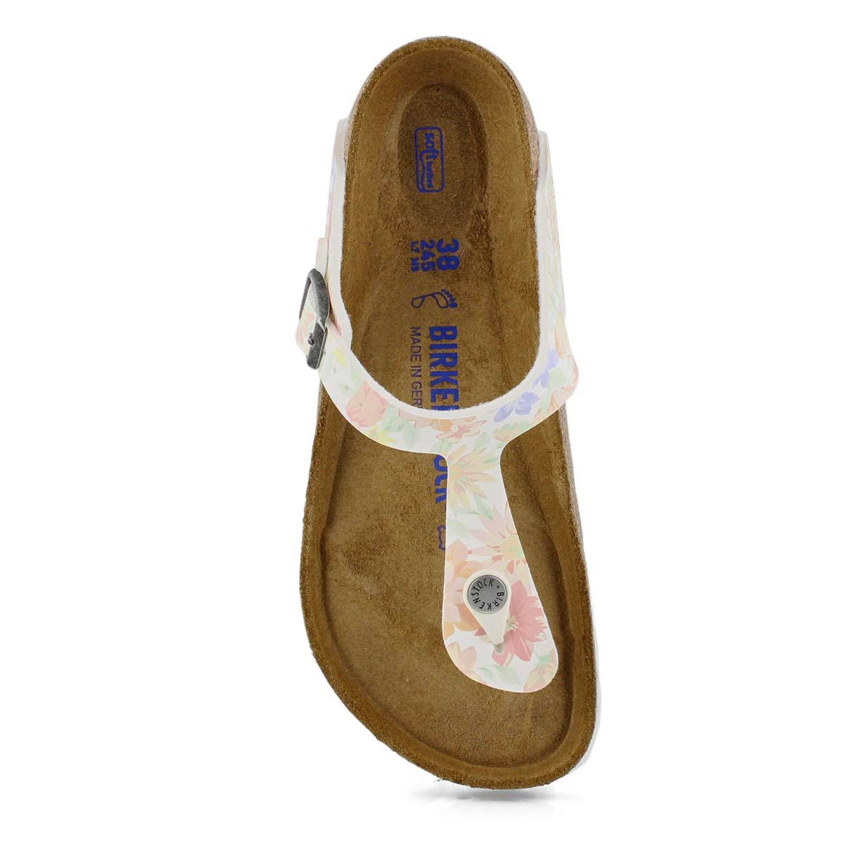 Birkenstock Gizeh Birko-Flor Supernatural Flowers White Thong Sandals