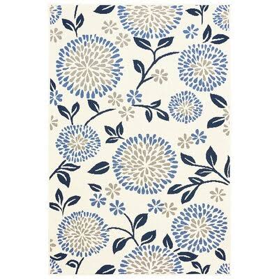 Corine Floral Ivory/Blue Indoor/Outdoor Area Rug