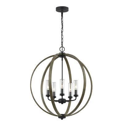 Marley Brown 5 -Bulb 27.87x22 H Outdoor Chandelier